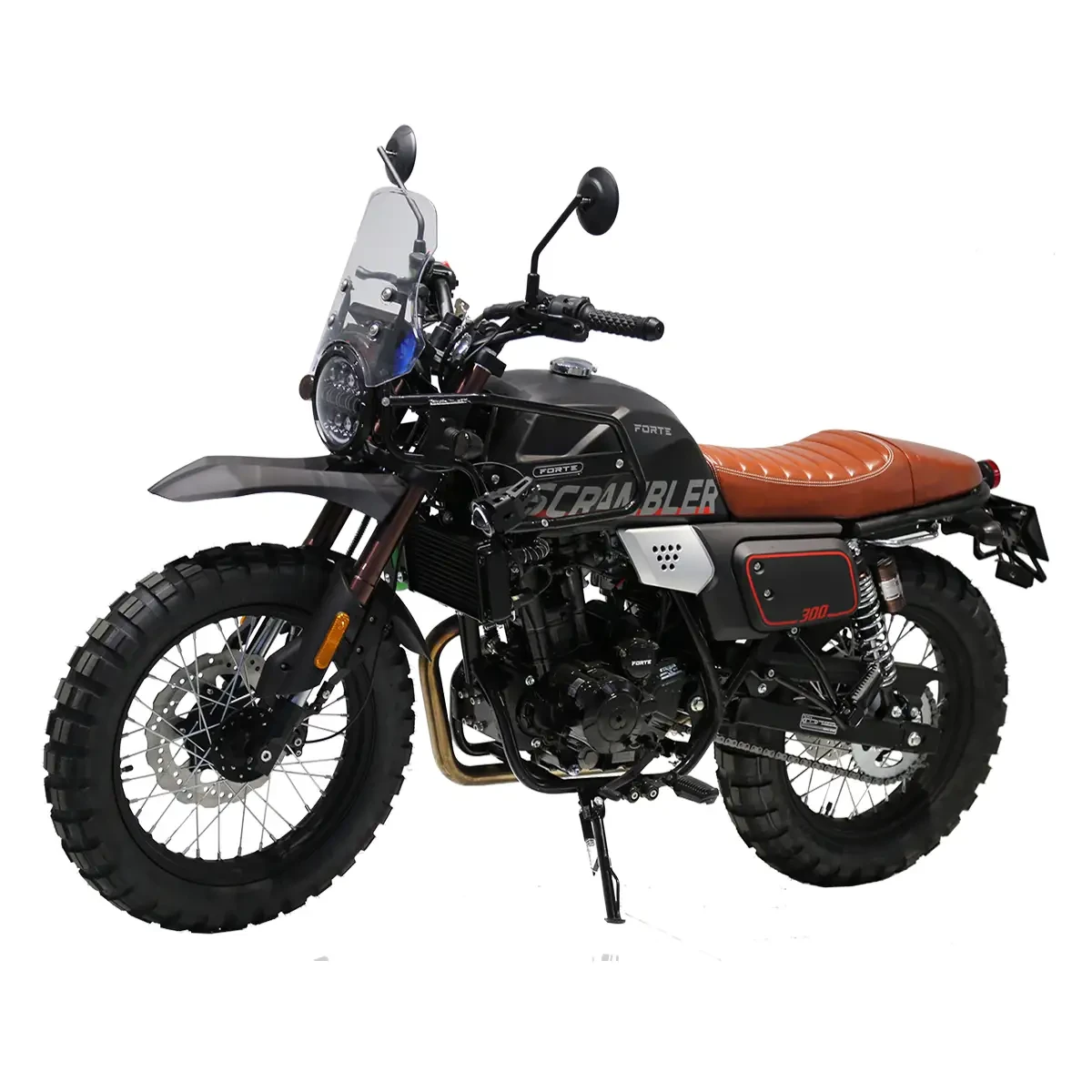 МОТОЦИКЛ Scrambler FT300-F6P Forte Об'єм 285 см3 шини 17''/17'' 29 к.с. купити в інтернет-магазині дешево