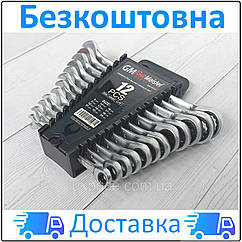 Набір ключів із тріскачкою Gut Meister 8-19 мм 12 шт GM-0312. (Німеччина) + БЕЗКОШТОВНА ДОСТАВКА Luxprice