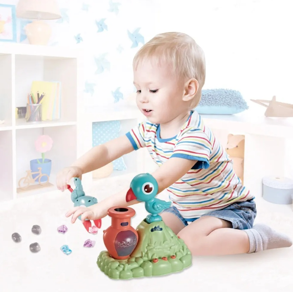 Розвиваюча дитяча іграшка напої пташку Інтерактивний ігровий набір для малюків музична гра світло звук, фото 1