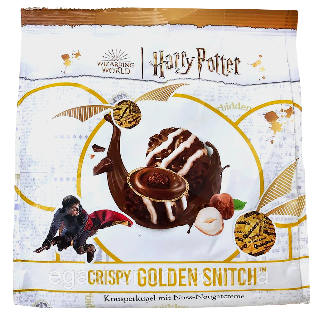 Цукерки шоколадні хрусткі золотий снич Гаррі Поттер Harry Potter crispy golden snitch 157g 12шт/ящ (Код: 00-00017661)