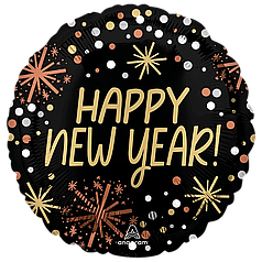 НР033 Коло 18" ANAGRAM-АН Happy New Year Салют - чорна (УП)