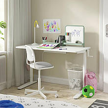 RELATERA Стіл сидячий/стоячий, білий/світло-сіро-зелений, 117х60 см IKEA 795.557.61