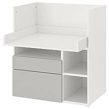 SMASTAD  Письмовий стіл, біло-сірий/з 2 ящиками, 90x79x100 см IKEA 995.832.25