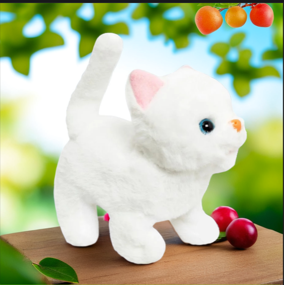 Плюшевий улюбленець Котик ходить нявкає М’яка інтерактивна іграшка Кішка Набір ветеринара Кошеня та аксесуари, фото 1