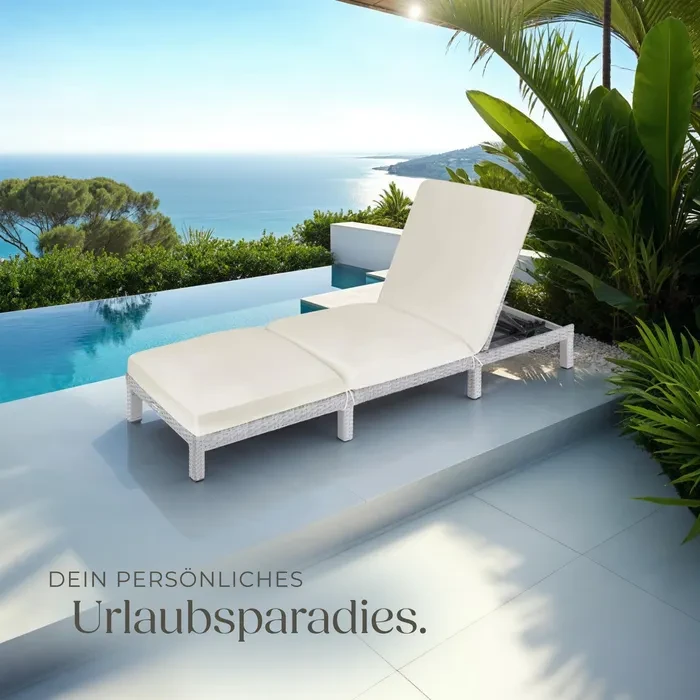 Ротанговий шезлонг Sofia, світло-сірий колір