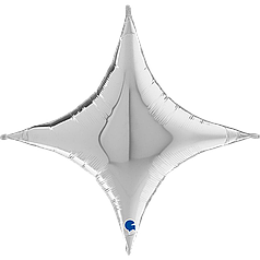 Зірка 4х-кінцева 30" GRABO-ГР Металік Срібло | Silver (УП)