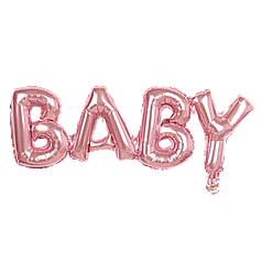 Р202 Гірлянда КИТАЙ-КТ BABY рожеві літери (УП) ДЕФЕКТ! МАЄ ПОТЕРТОСТІ