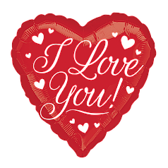 Серце 18" ANAGRAM-АН I Love You - білий напис (УП) ДЕФЕКТ! МАЄ ПОТЕРТОСТІ!