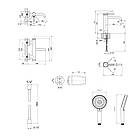 Комплект для ванни Qtap Robin Black: Змішувач для раковини та змішувач для ванни + тримач + шланг + лійка., фото 2