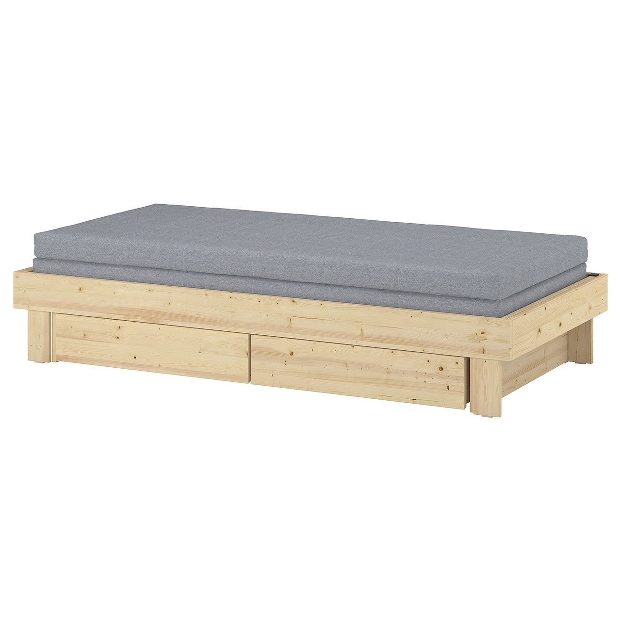 GLAMBERGET  Розсувне ліжко з контейнерами/2 килимки, сосна/Agotnes hard, 80x200 см IKEA 895.683.86