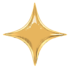 Зірка 4х-кінцева 26" КИТАЙ-КТ Металік Золото | Gold (УП)