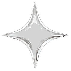 Зірка 4х-кінцева 26" КИТАЙ-КТ Металік Срібло | Silver (УП)