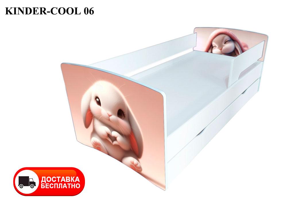 Дитяче ліжко Kinder Cool 06 Зайчик із шухлядою та захисним бортиком, спальне місце на ламелях