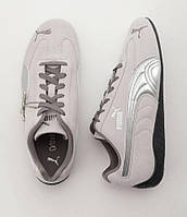 Сірі замшеві жіночі кросівки Puma Speedcat Grey Silver/ Демісезонні кеди Пума