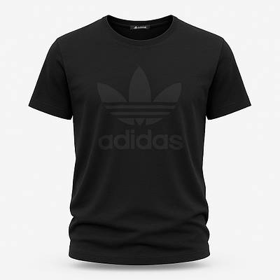 Чоловіча футболка Adidas чорного кольору з логотипом лілія