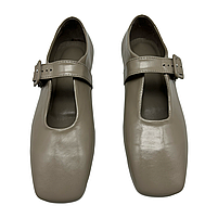 Балетки жіночі "пуанти" з натуральної лакової шкіри бежевого кольору “Style Shoes”, фото 4