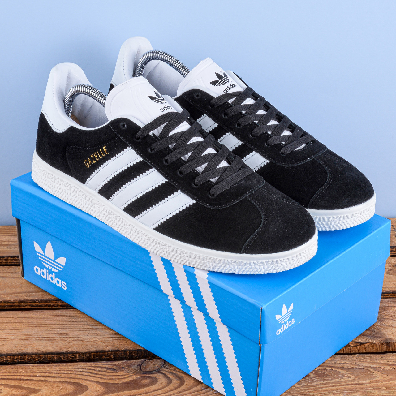 Чоловічі Кросівки кеди Adidas Gazelle чорні, фото 1