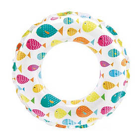 Дитячий надувний круг Рибки Intex 59241-5 розмір 61 см, Toyman