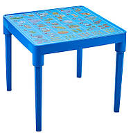 Дитячий пластиковий стіл ігровий блакитний Алфавіт англійський для занять, ігор, розвитку, творчості Aleana