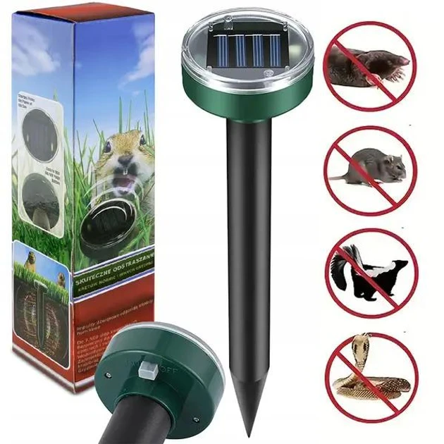 Ультразвуковий відлякувач кротів та гризунів на сонячній батареї Garden Pro 6567 Jm