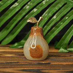 Груша із натурального каменю онікс, 4 см (колір, як на фото)