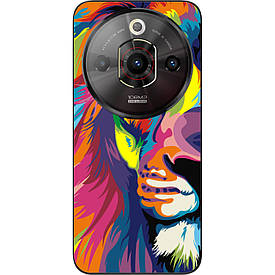 Бампер силіконовий Case для ZTE Nubia Focus Pro 5G з малюнком Яскравий лев