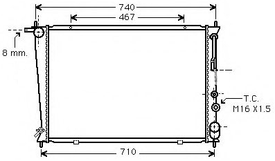 Радіатор охолодження HYUNDAI H-1 / STAREX  H100 2.4 2.5 D 07.93-12.07  АКПП  253104A150