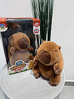 Тварина M 6078 I UA капібара, м'яка іграшка, повторяє слова, пісні, казки, рухається, плюшева, на акумуляторі, USB зарядне, музика, фото 2