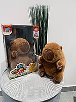 Тварина M 6078 I UA капібара, м'яка іграшка, повторяє слова, пісні, казки, рухається, плюшева, на акумуляторі, USB зарядне, музика, фото 5