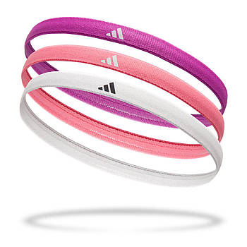 Пов'язки на голову Adidas Hairbands 3pk рожевий  фіолетовий білий One Size (комплектація 3 шт.)