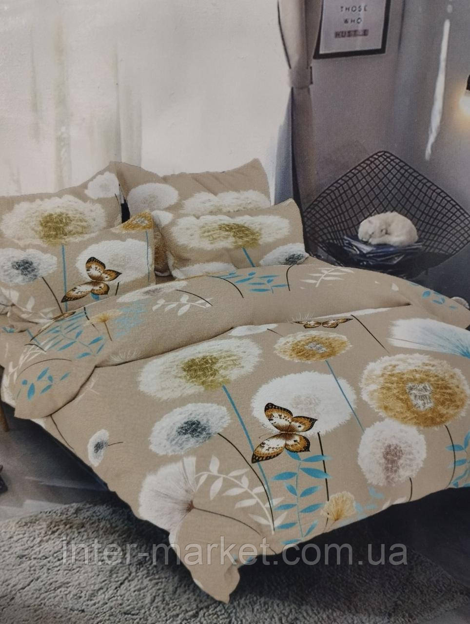 Полуторний комплект якісної постільної білизни Бязь Gold Lux 150*220