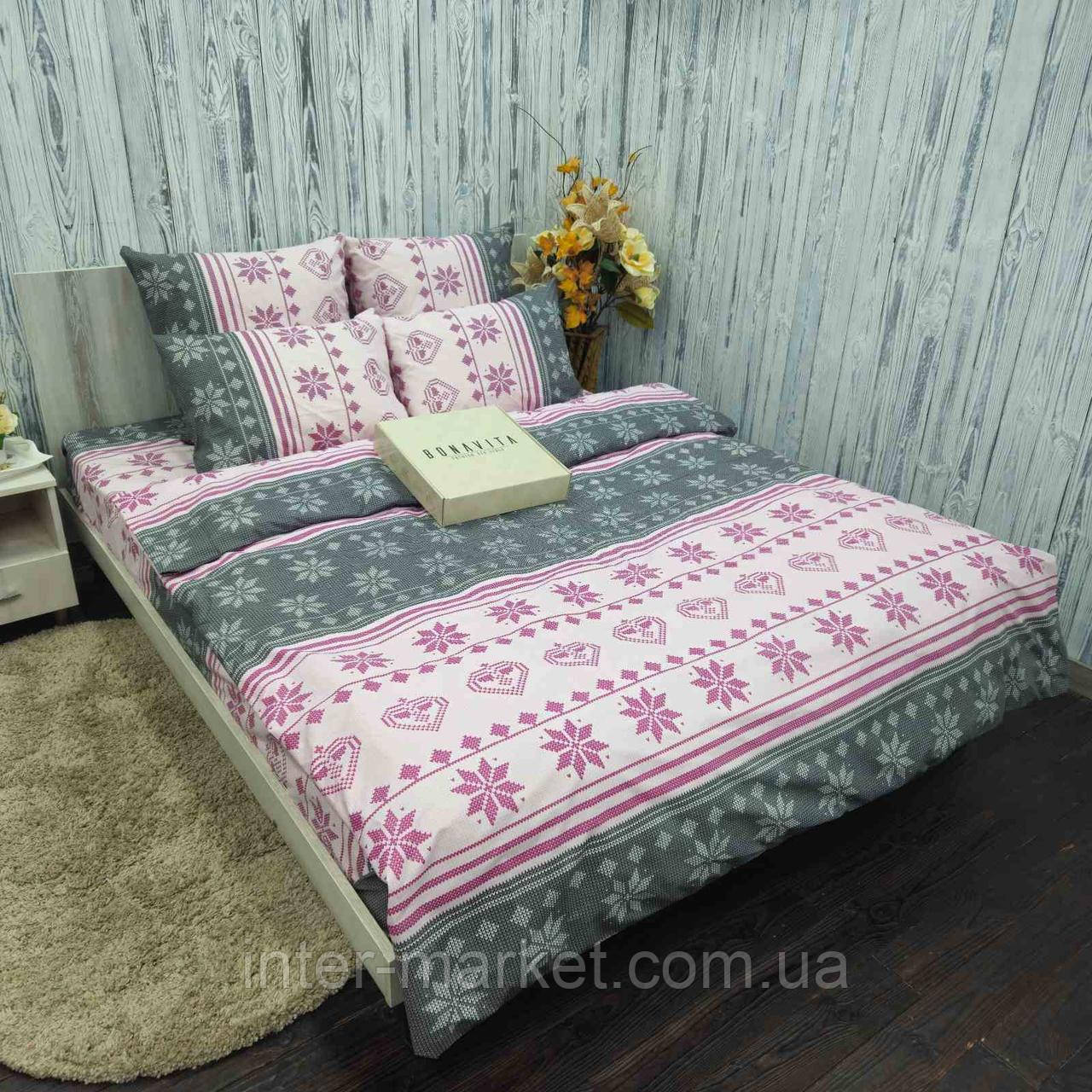 Євро комплект якісної постільної білизни Бязь Gold Lux 200*220