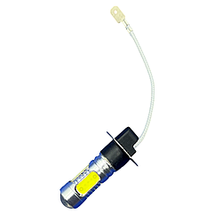 Автомобільні світлодіодні LED/ЛІД лампи у фару H3 12V COB + ЛІНЗА