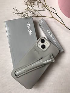 Комплект чохол rhode з блиском на iPhone 13 в сіром кольорі RHODE LIP CASE GREY COLOR