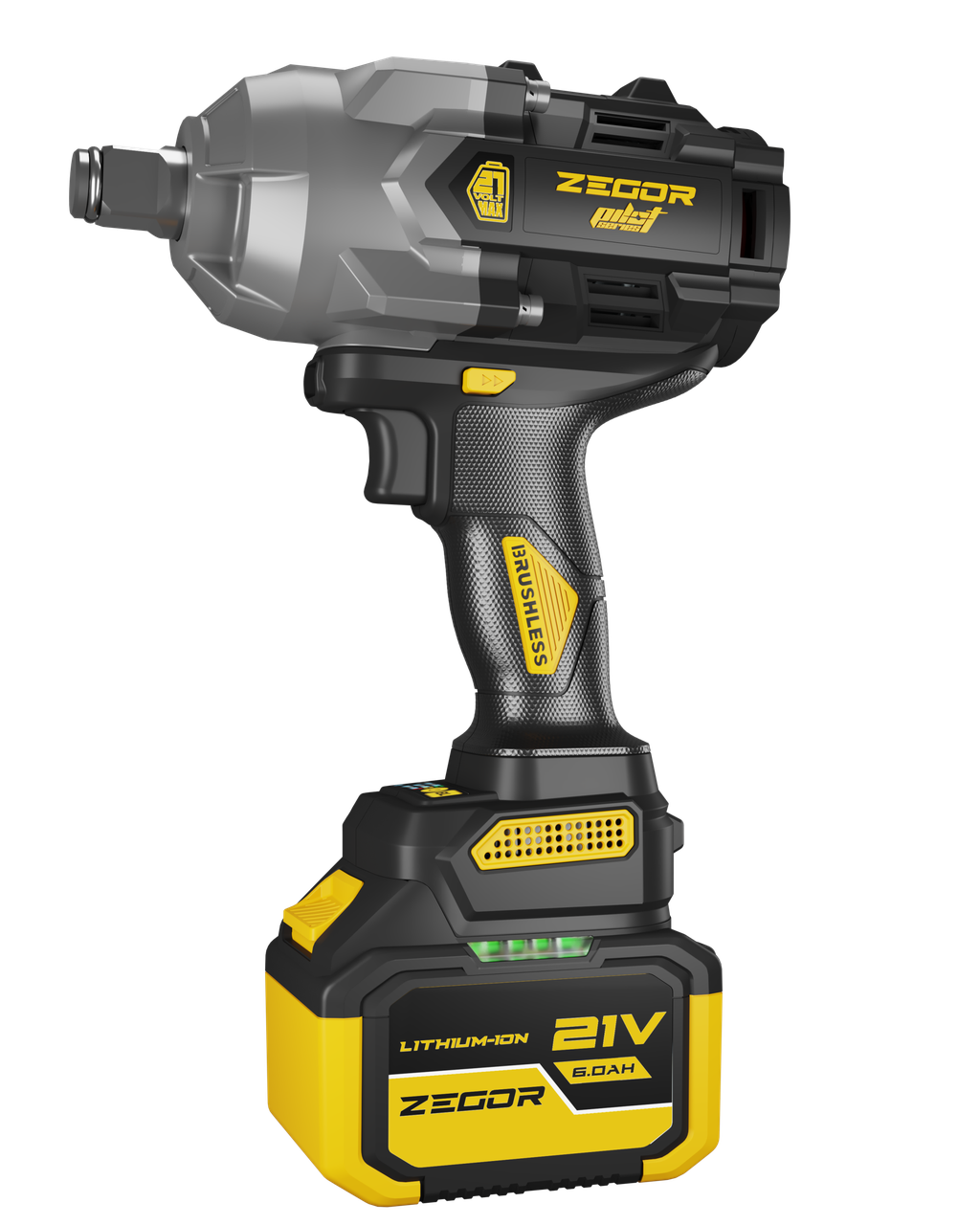 Потужний безщітковий акумуляторний гайковерт ZEGOR SDPP-21BL-1600 для столярних робіт.