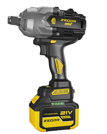 Потужний безщітковий акумуляторний гайковерт ZEGOR SDPP-21BL-1600 для столярних робіт., фото 1
