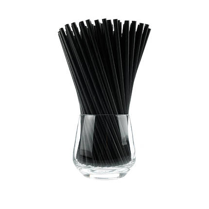 Трубочка паперова чорна 6мм/200мм (100шт.), 3300шт./ящ, фото 1