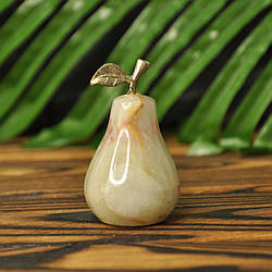 Груша із натурального каменю онікс, 4 см (колір, як на фото)