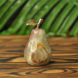 Груша із натурального каменю онікс, 4 см (колір, як на фото)