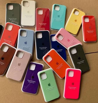 Чохол для iPhone 12 Pro Max - Cиліконовий з мікрофіброю (Лого), Різні кольори