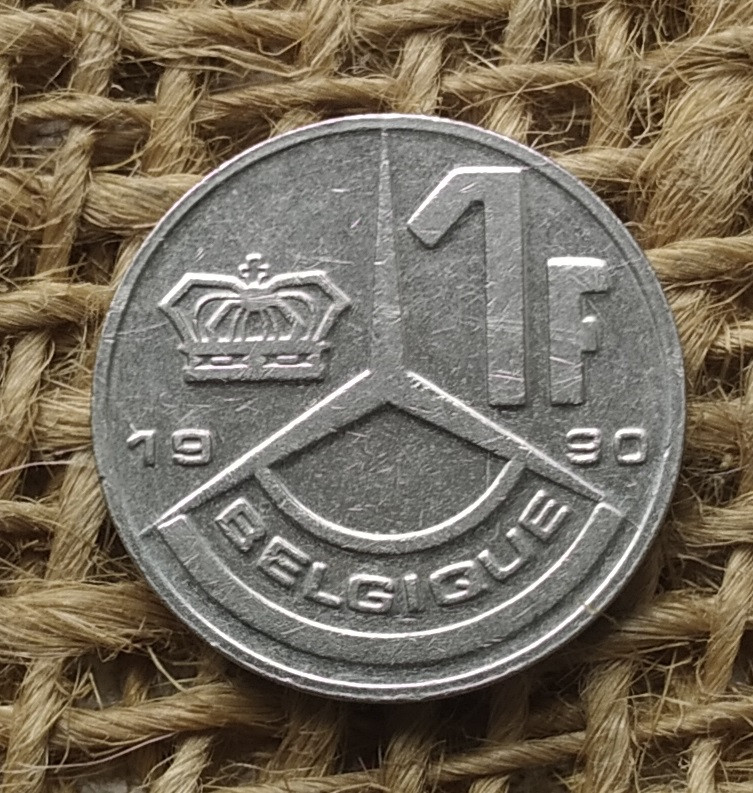 1 франк 1990 року. Бельгiя