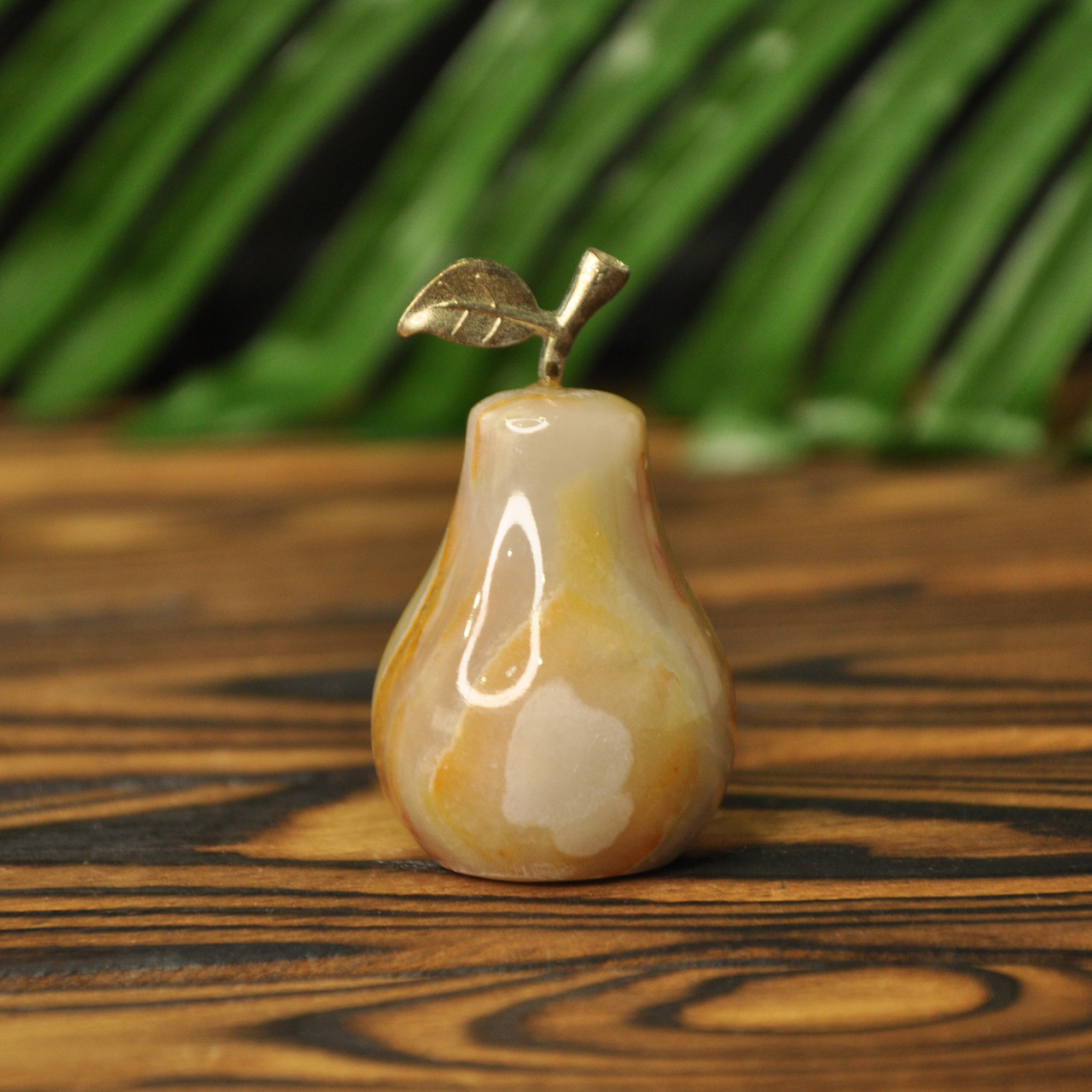 Груша із натурального каменю онікс, 4 см (колір, як на фото), фото 1