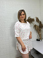 Стильна жіноча муслінова піжама батальних розмірів