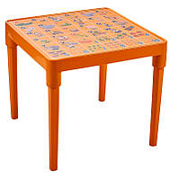 Дитячий пластиковий стіл Aleana жовтогарячий з англійським алфавітом для творчості та розвивальних ігор