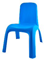 Стілець дитячий пластиковий блакитний зі спинкою для ігор, малювання, розвитку, творчості Aleana