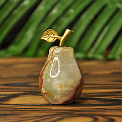 Груша із натурального каменю онікс, 4 см (колір, як на фото)