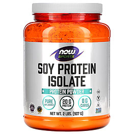 Протеїн Soy Protein Isolate Natural Unflavored Now Foods Sports 907 г