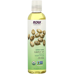 Certified Organic Castor Oil Now Foods Solutions 237 мл