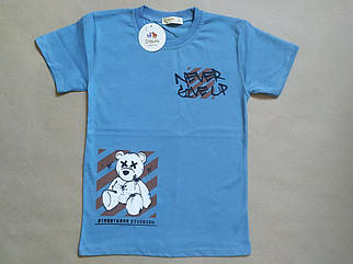 Футболка синя "Never give up" 8 років (Туреччина)