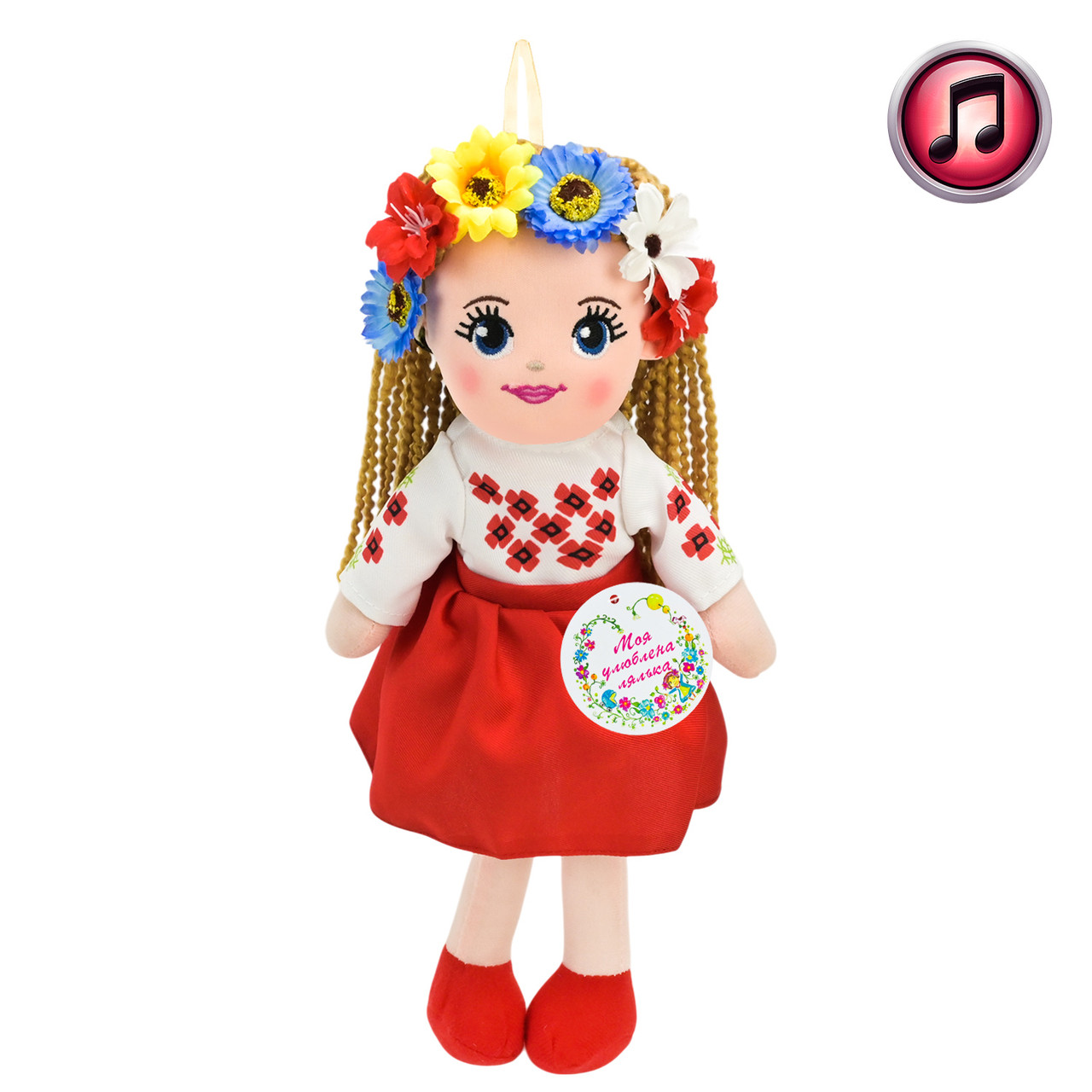 Лялька арт. SEL-123 (50шт)  батар. муз, м`яконабивна пакет 35см